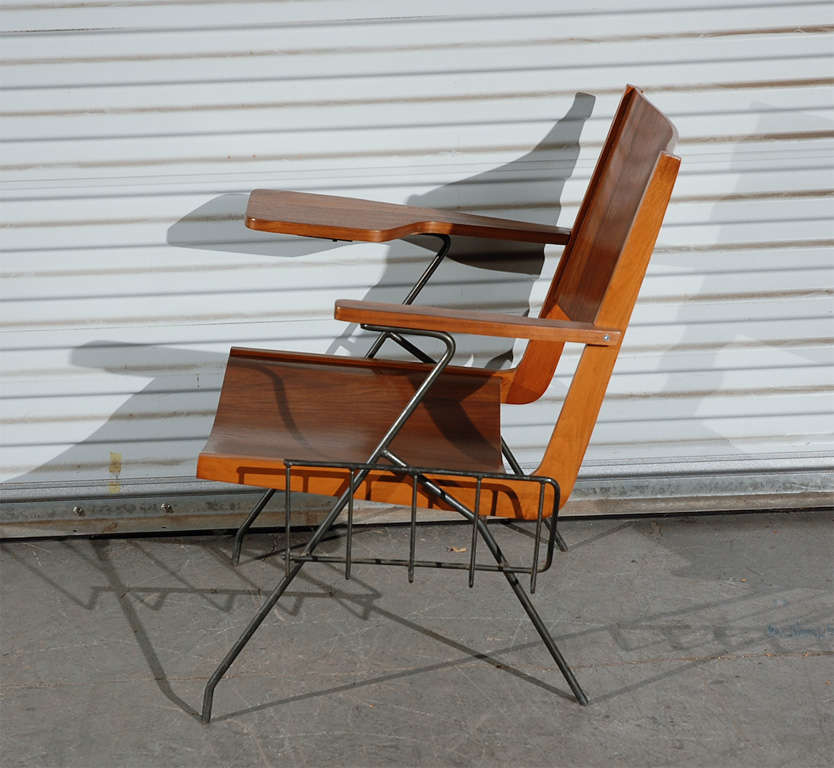 Mid-20th Century Pierre Guariche Chair with Magazine Rack