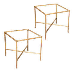 Pair of vintage Faux-Bamboo side table