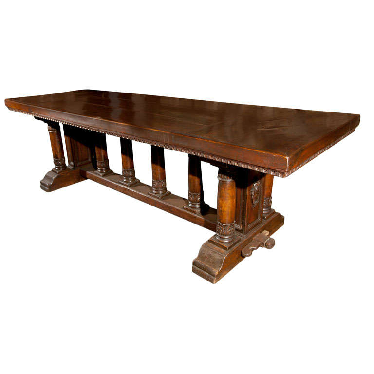 Antique trestle table For Sale