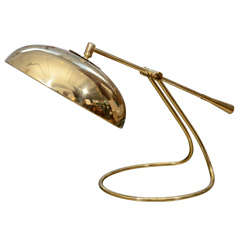 1950's Brass Domed Adjustable Desk Lamp