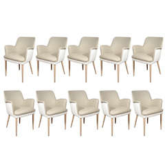 Rare Set of 10 Dining Chairs by Borsani for Tecno
