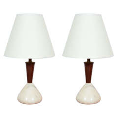 Retro Pair of Italian Boudoir Lamps