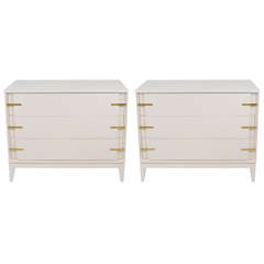 Beautiful Pair of Lacquered Modernist Dressers