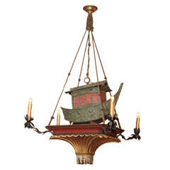 Rare And Unusual "Chinese Junk" Regency Chandelier