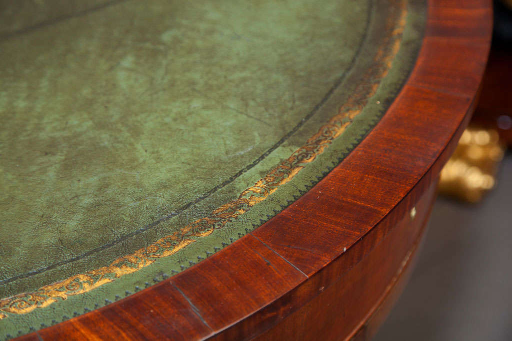 leather top drum table