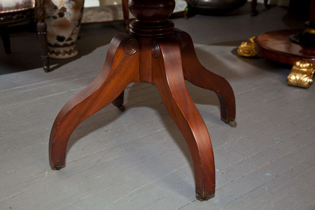 British Leather Top Revolving Drum Table