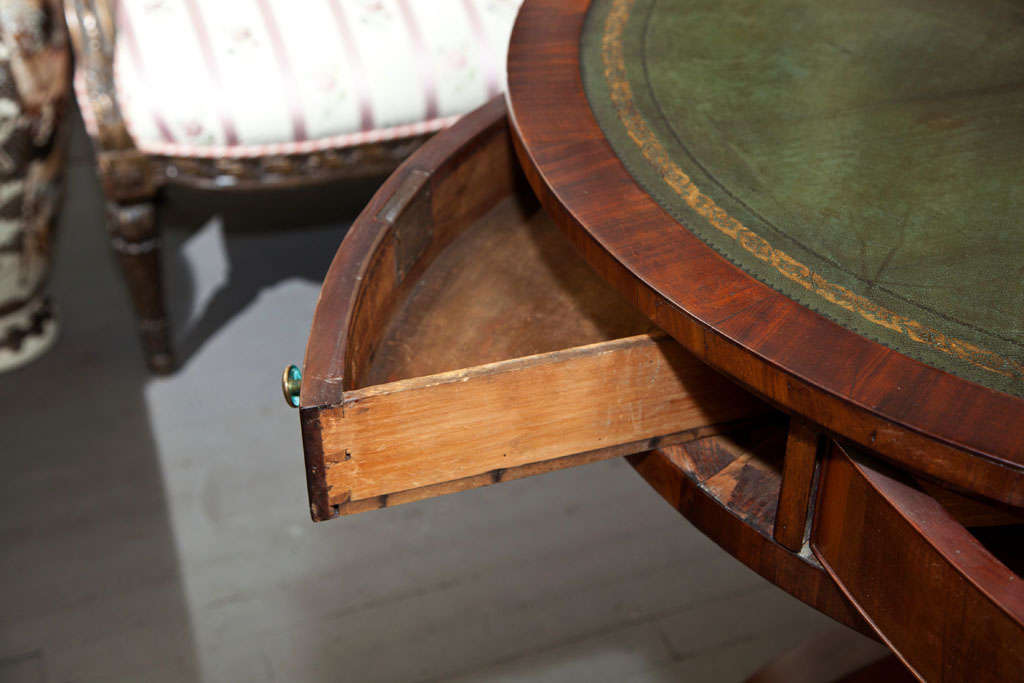 Leather Top Revolving Drum Table 1