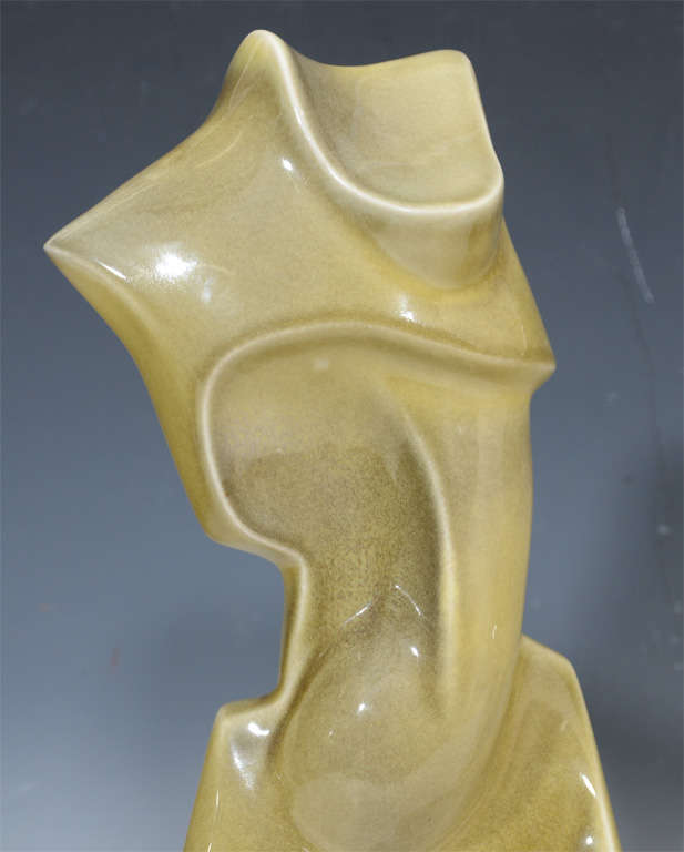 American Pair of Mid Century Abstract Ceramic Sculptures by Heifetz