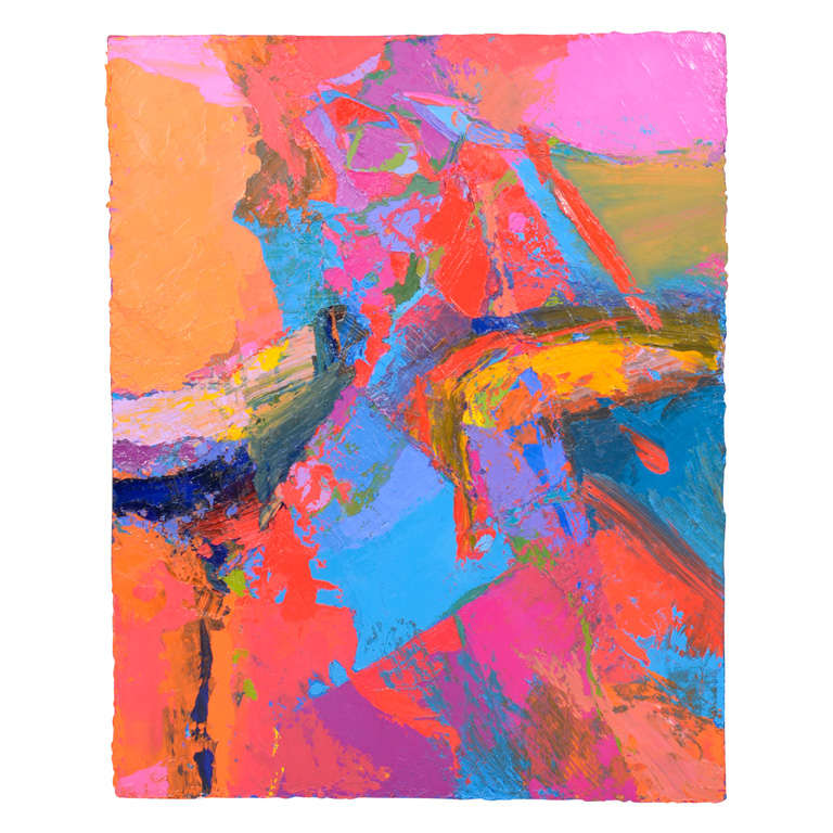 Abstract Expressionist Painting by Jean Sampson; "Pushing Color"