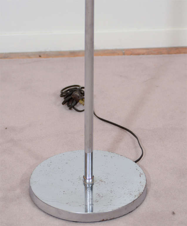 Mid-Century Modern Midcentury Koch & Lowy Chrome Floor Lamp with Three Globe-Form Lights