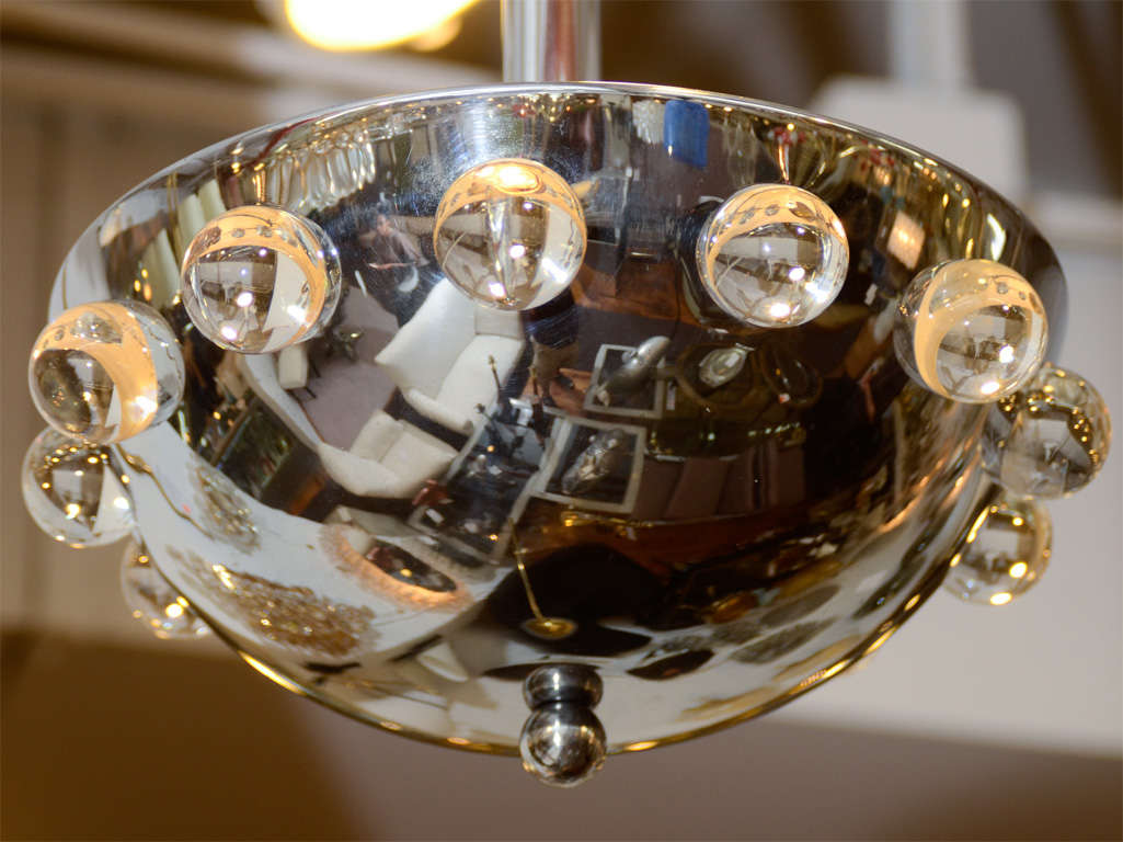 Mid Century Pendant Light Fixture by Jacques Adnet In Good Condition In New York, NY