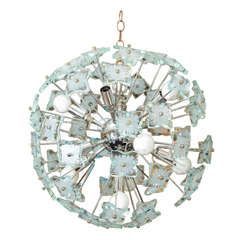 Mid Century Sputnik Style Chandelier with Glass Accents 12