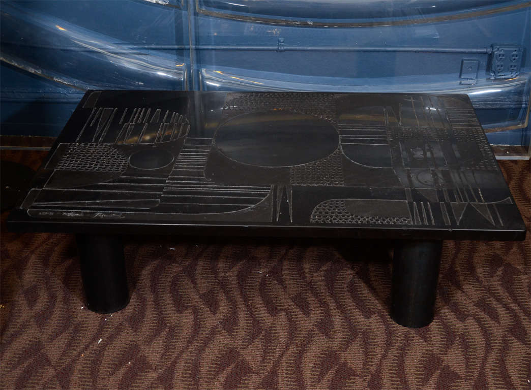 Mid Century Coffee Table in Marble and Steel by Nerone Patuzzi