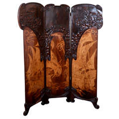 Antique Italian Art Nouveau Folding Screen by Girard 
Cuttler