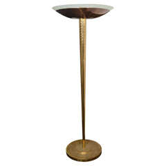Art Deco Brass Torchierre Floor Lamp by Jean Perzel