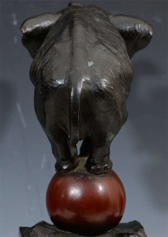Antique Japanese Bronze of Elephant on a Ball; Meiji Period 4