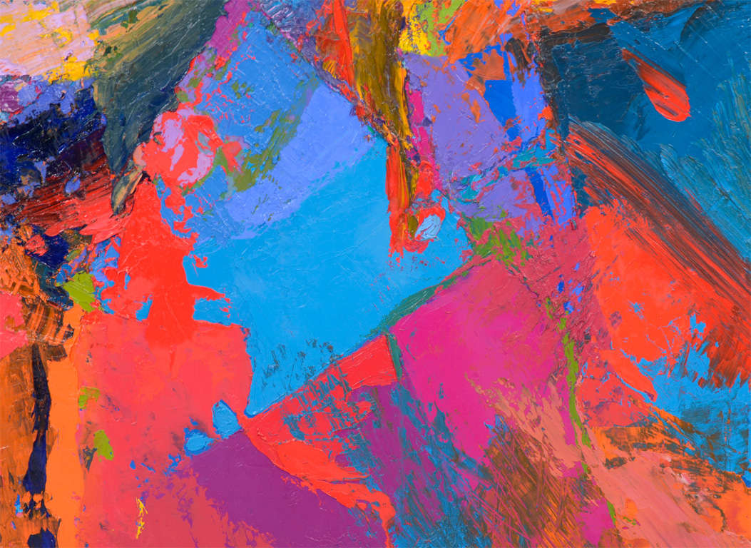 Abstract Expressionist Painting by Jean Sampson; "Pushing Color" at 1stdibs