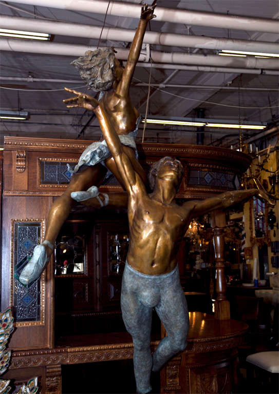 Statue de ballerine en bronze grandeur nature 