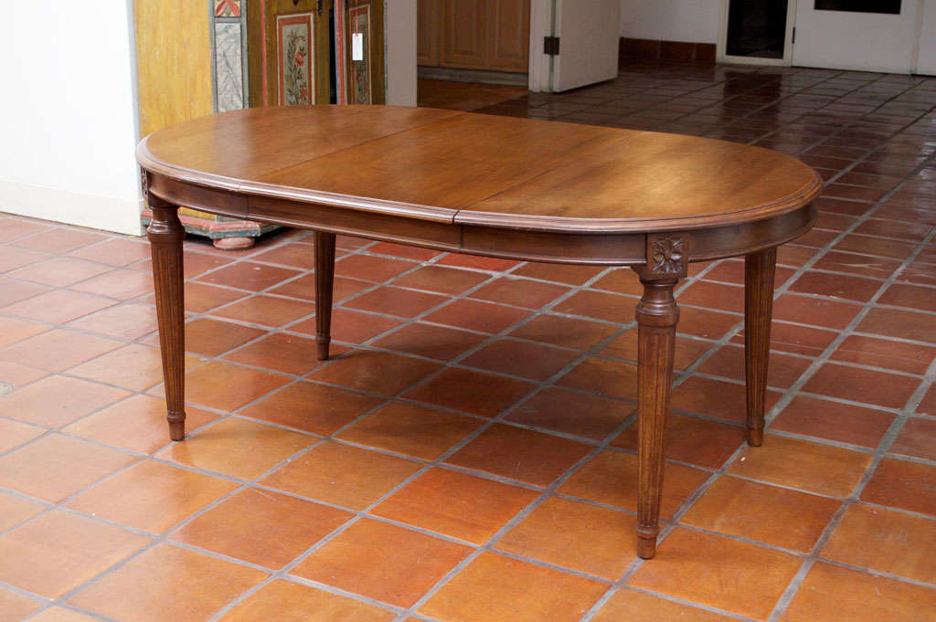 19th c. Louis XVI Style Oval Oak Dining Table