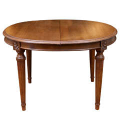 19th c. Louis XVI Style Oval Oak Dining Table