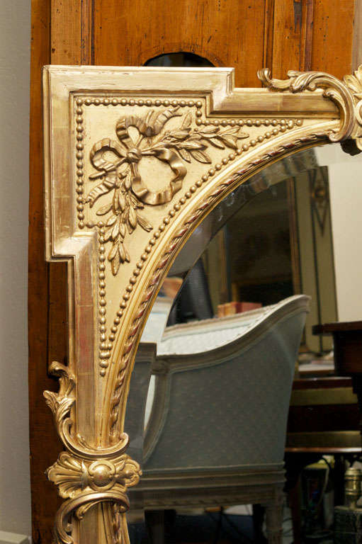 19th Century Victorian Giltwood Beveled Mirror For Sale