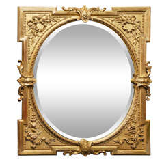 Victorian Giltwood Beveled Mirror