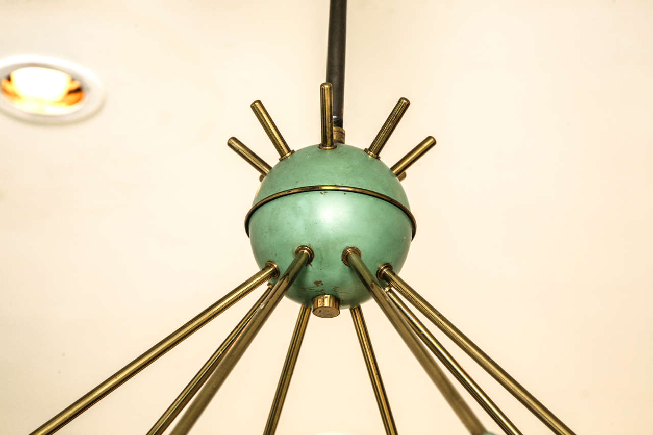 Brass Italian design mid century ceiling light For Sale