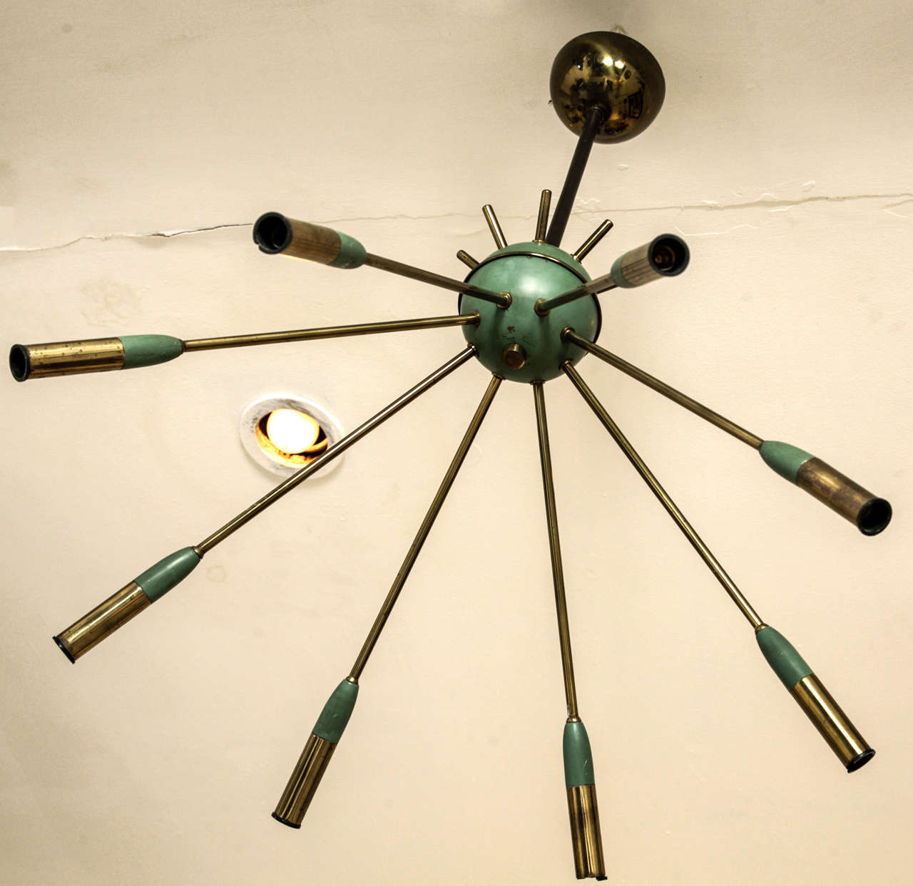 Italian design mid century ceiling light In Good Condition For Sale In London, GB