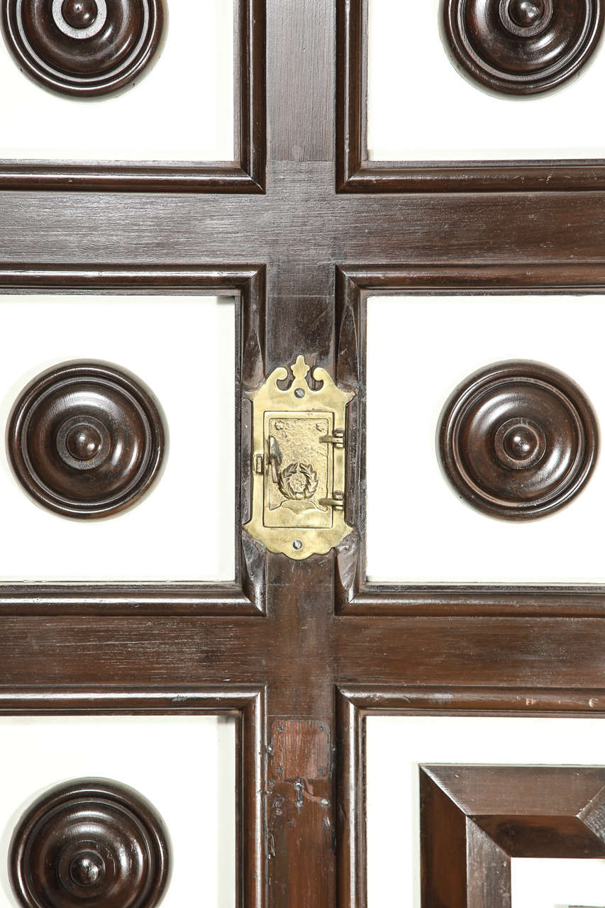 Wood 1930s Hollywood Regency Double-faced Coffered Doors