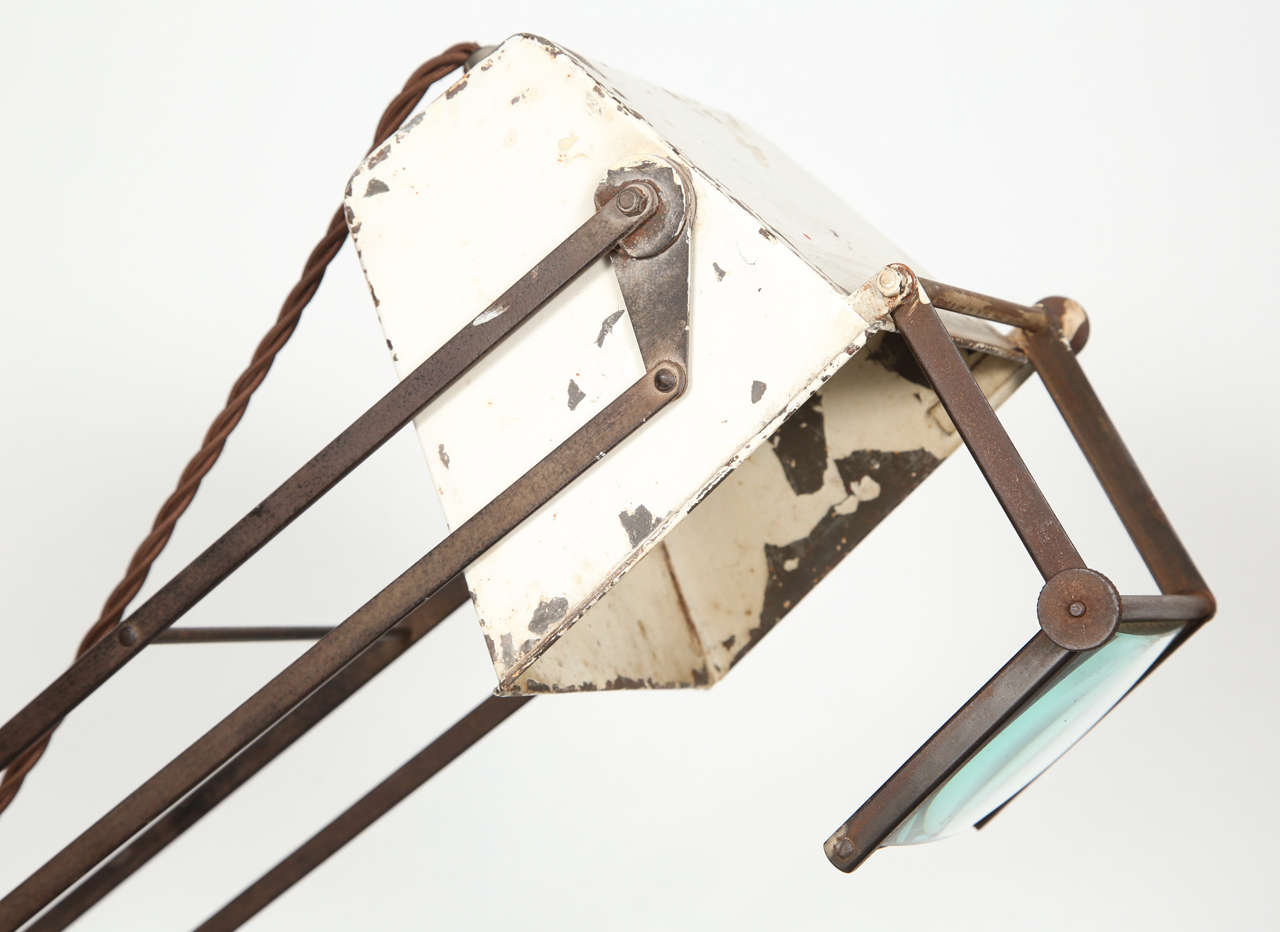 Hadrill & Horstmann Industrial Counter Balance Lamp In Distressed Condition In Los Angeles, CA