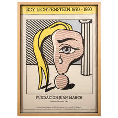 Vintage Spanish Lichtenstein Retrospective Poster, 1983
