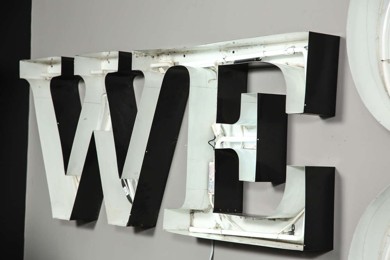 1970s Steel Neon Sign We Go Far At 1stdibs
