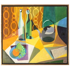 Modernist Still Life, Oil on Canvas by Ginx