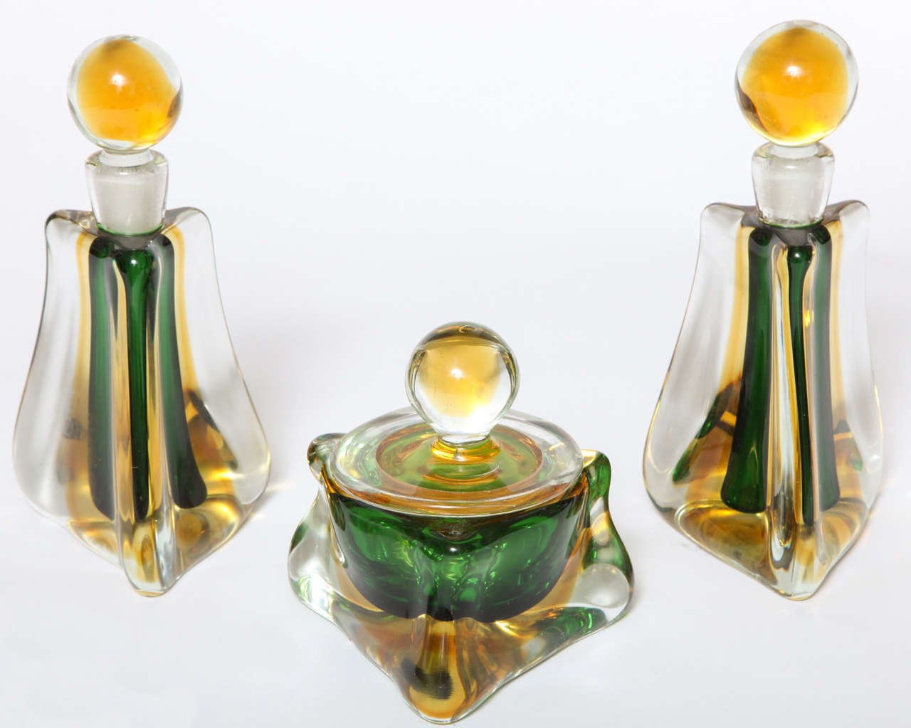 Three Piece Murano Glass Vanity Set