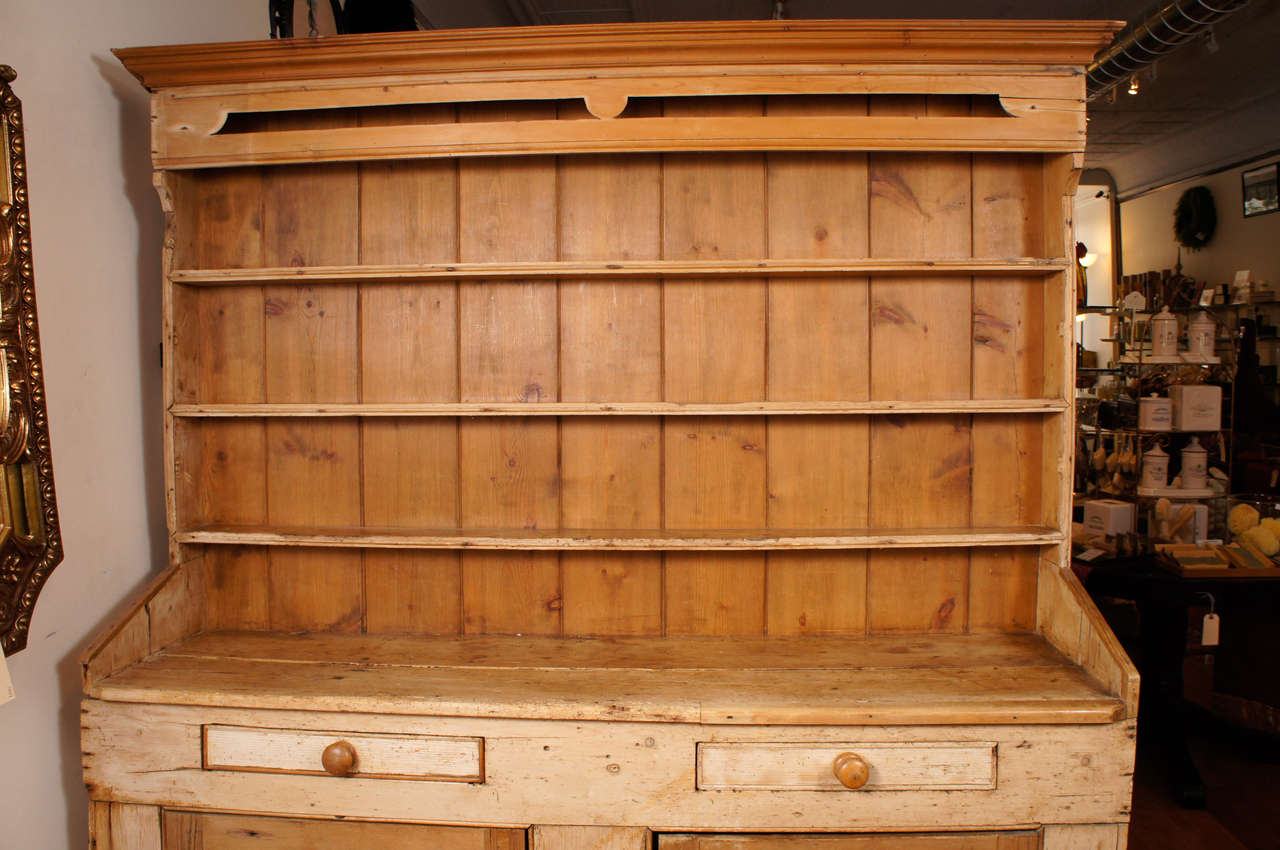 Rustic 19th Century Pine Welsh Dresser Or Hutch