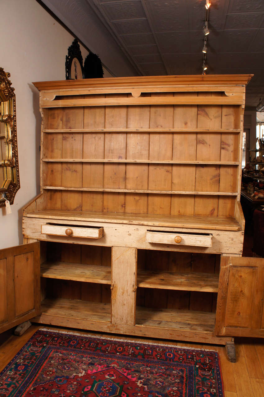 British 19th Century Pine Welsh Dresser Or Hutch