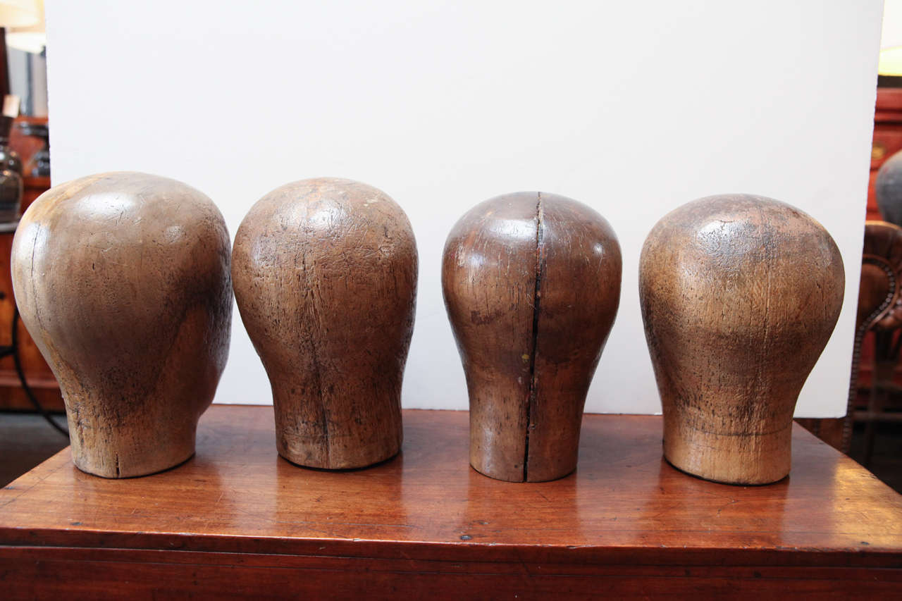 Collection of German Wooden Heads, Circa 1840 1