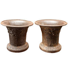 Pair of French Cast Iron Urns ca. 1860 Pair of French Cast Iron Urns ca. 1860