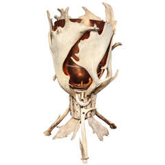 19th Century Antler and Copper Planter