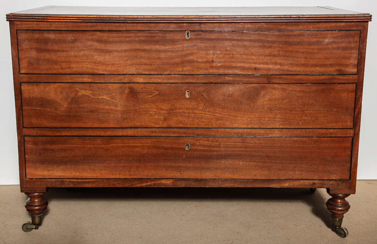 Late 18th Century George lll, Mahogany Mule Chest