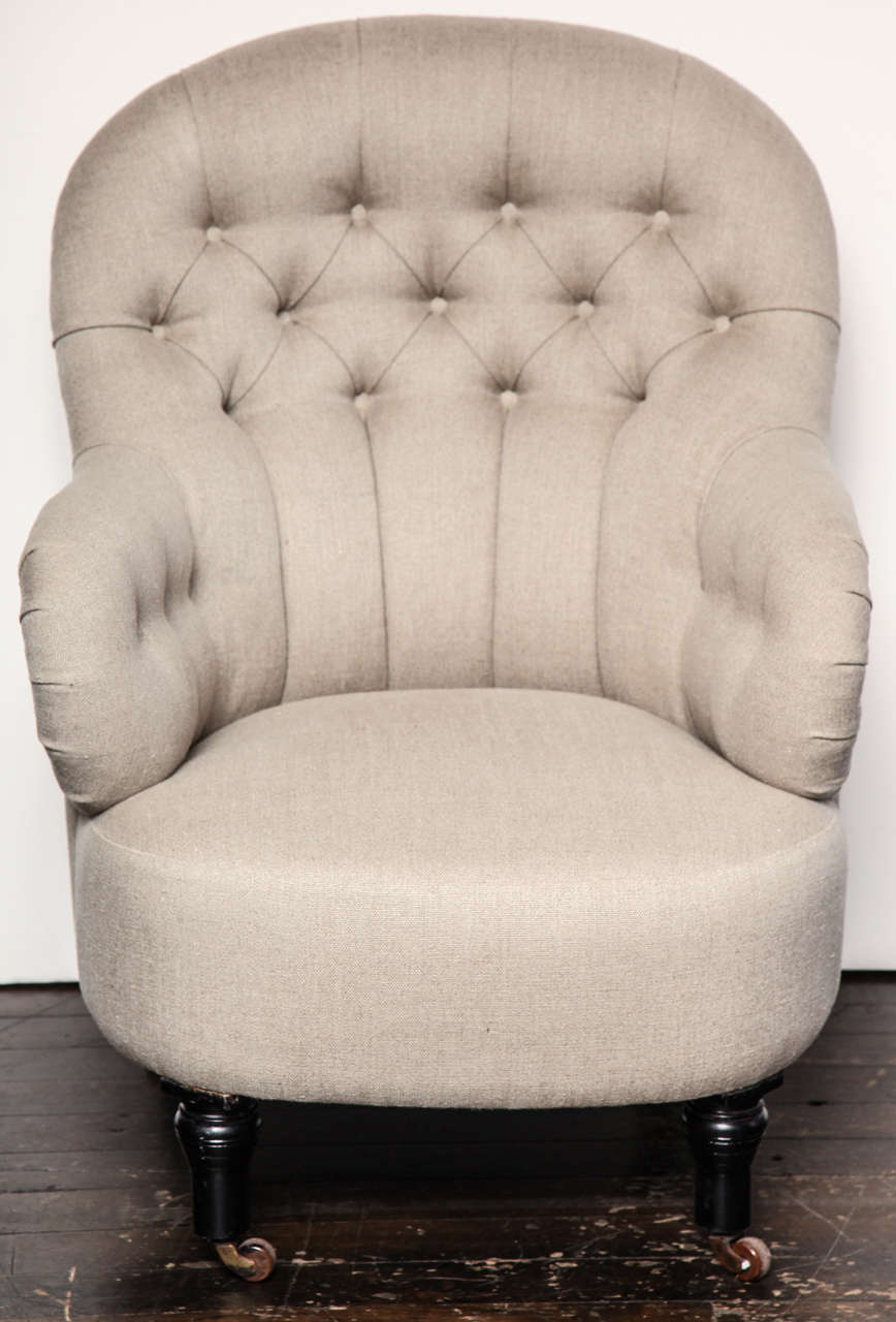 Unusual Late 19th Century English Tufted Armchair