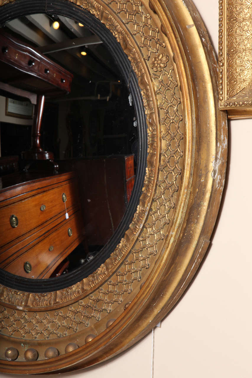 Exceptional 19th Century Gilded Convex Mirror 2