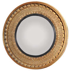 Exceptional 19th Century Gilded Convex Mirror