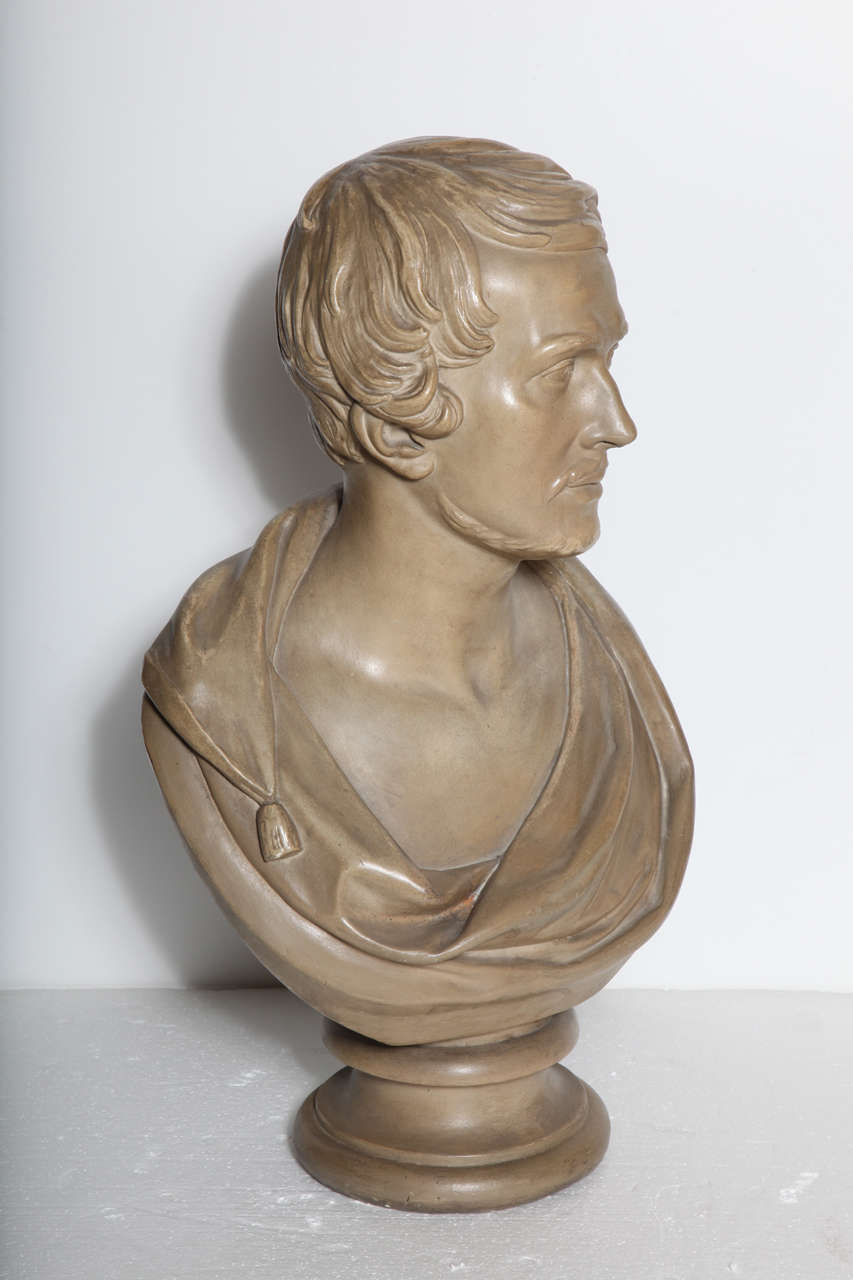 English 19th Century Plaster Bust of a Gentleman For Sale