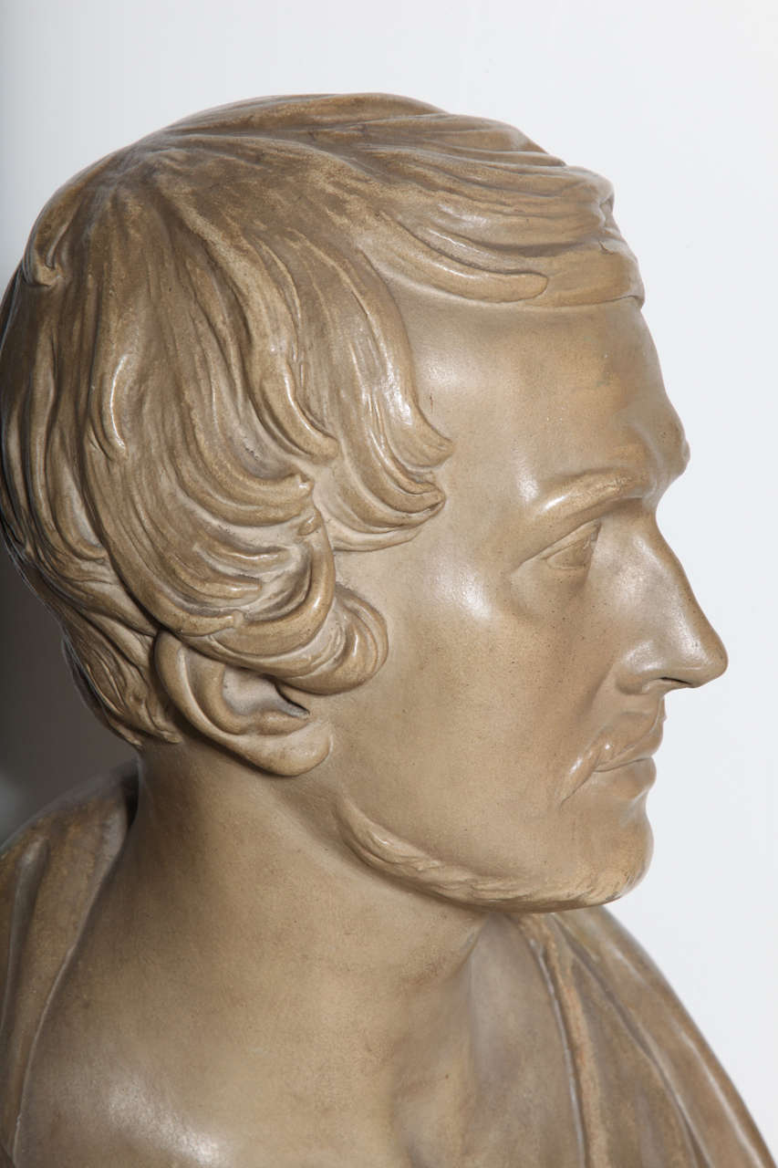 19th Century Plaster Bust of a Gentleman In Good Condition For Sale In New York, NY