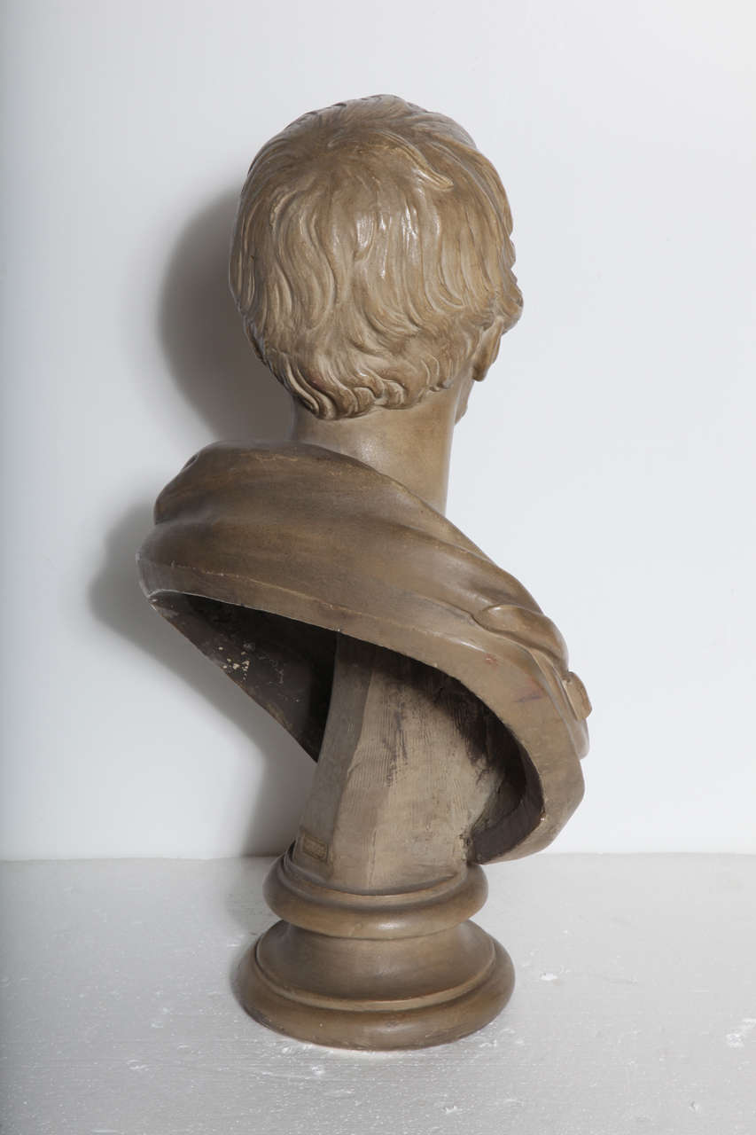 19th Century Plaster Bust of a Gentleman For Sale 2