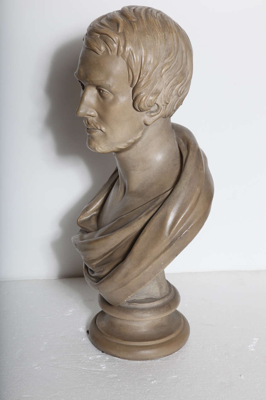 19th Century Plaster Bust of a Gentleman For Sale 4