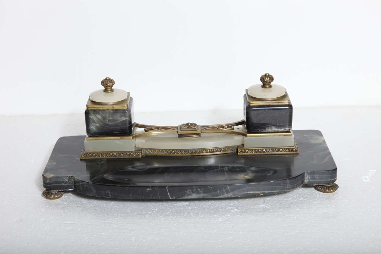 French Late 19th Century Art Nouveau Inkwell For Sale