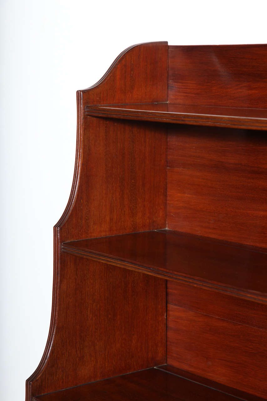 Mid 19th Century English, Mahogany Waterfall Bookcase with Two Doors and Storage For Sale 2
