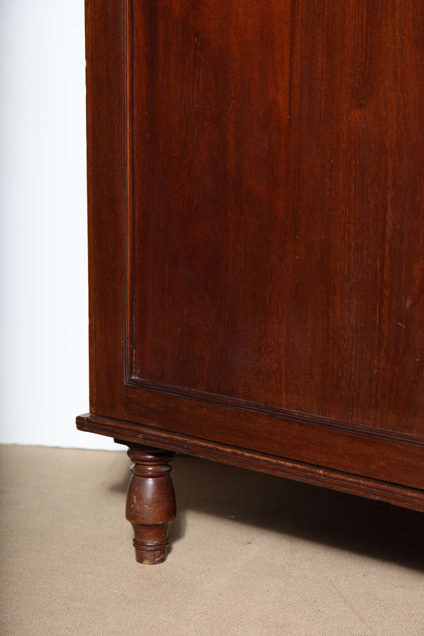 Mid 19th Century English, Mahogany Waterfall Bookcase with Two Doors and Storage For Sale 3